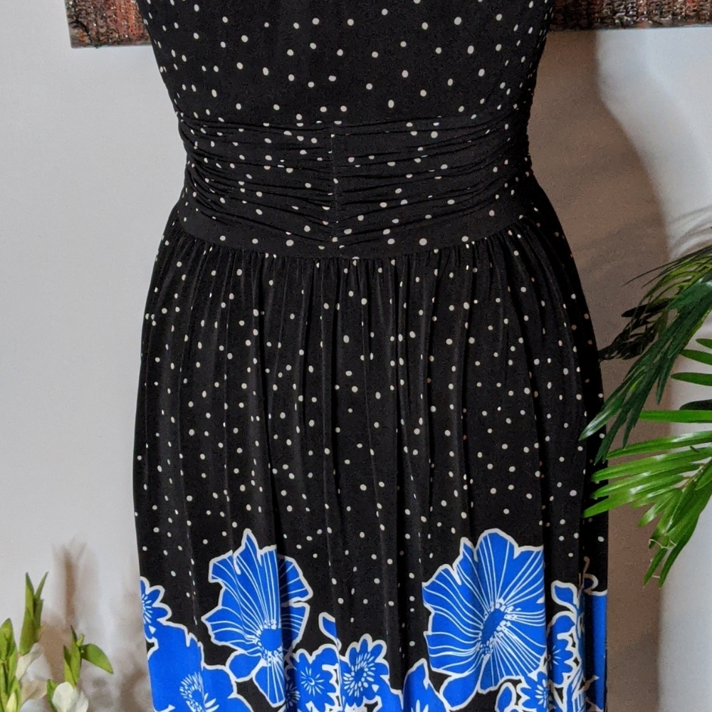 Evan Picone Black and Blue Halter Dress - Picture 7 of 10